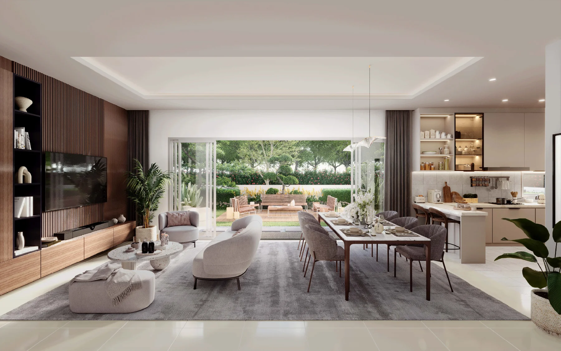 Serenia Baleria cozy living room interior design rendering