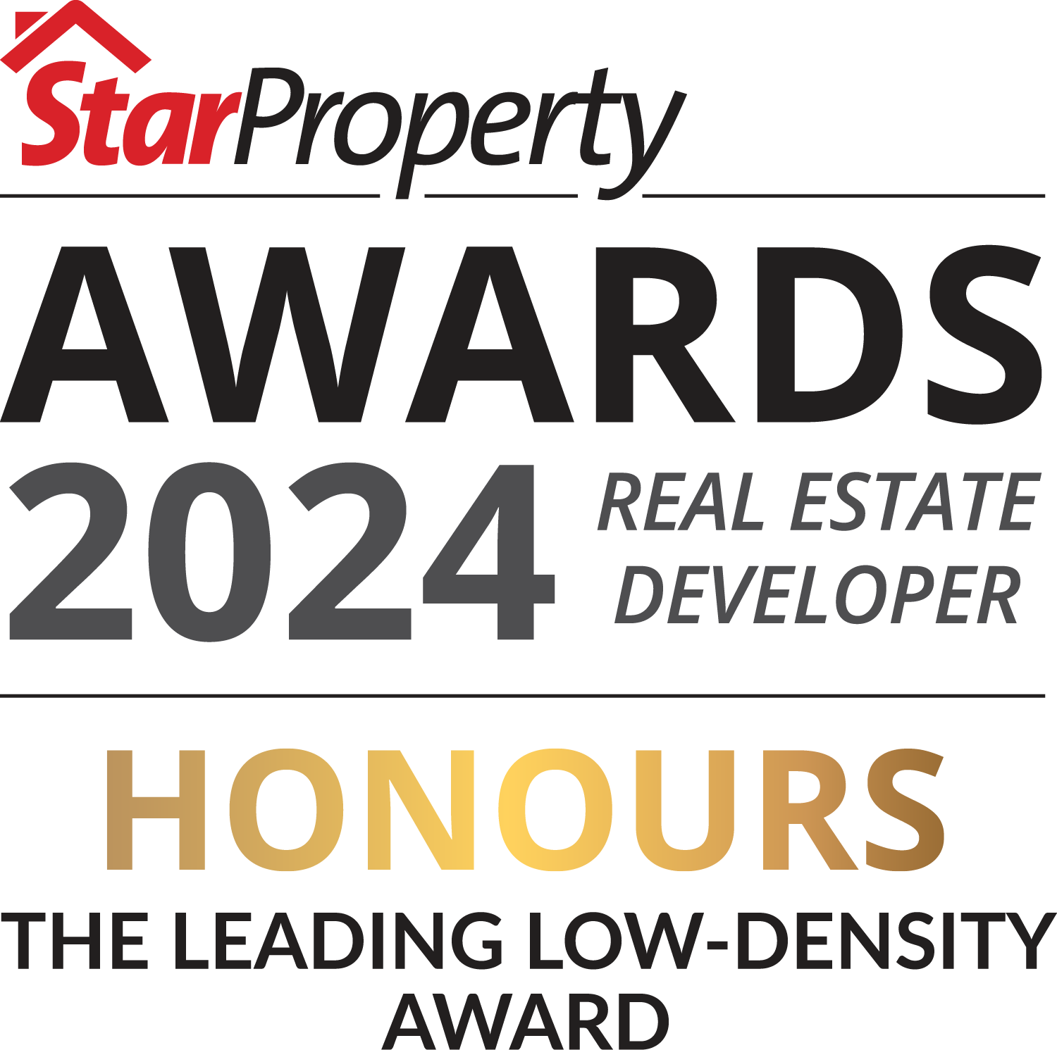 StarProperty Awards 2024 Honours Logo - The Leading Low-Density Award