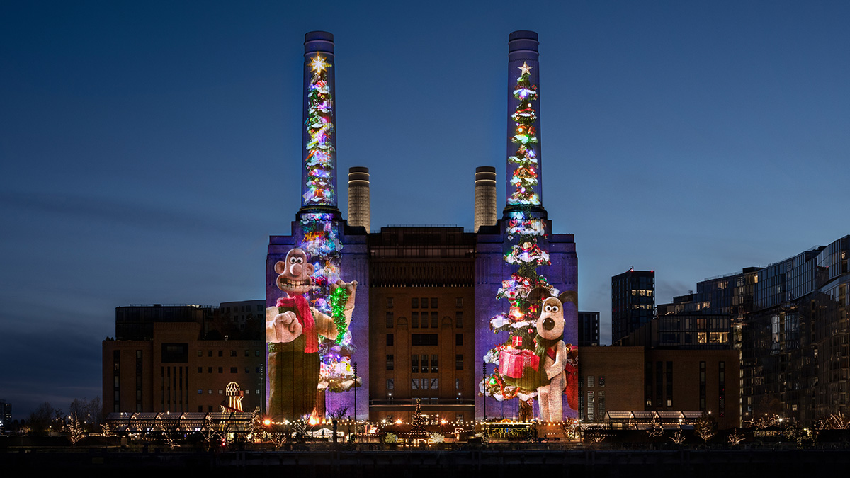 From today until New Year’s Eve, visitors at London’s Battersea Power Station can watch Wallace & Gromit decorate giant Christmas trees in a stop-motion installation shot on iPhone 16 Pro Max.